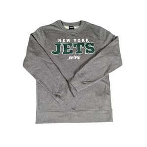 New York Jets Sweatshirt Crewneck Pullover‎ Football NFL Mens Sport Gray Large